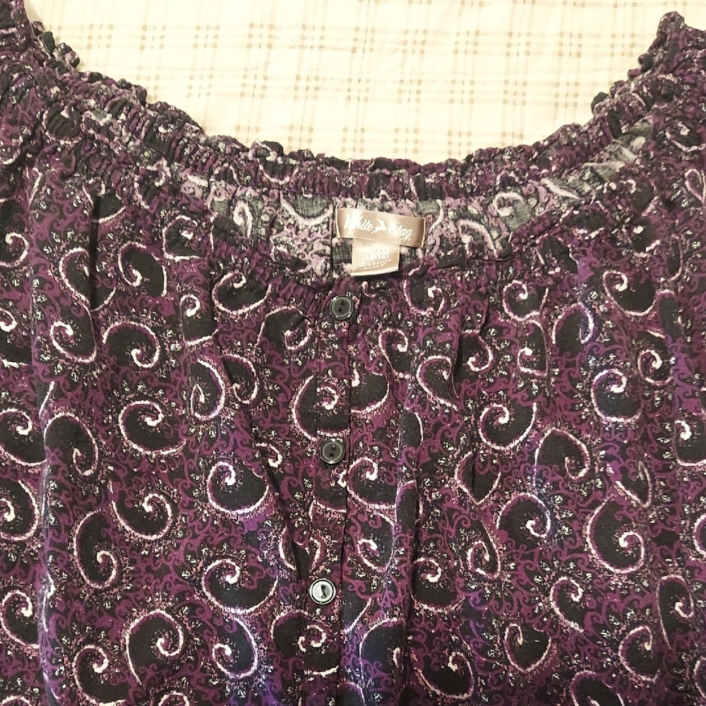 White Stag Purple Swirl Blouse